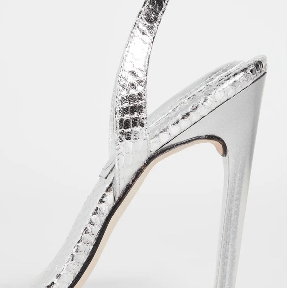 GOOD AMERICAN Snake Lucite® Sandal In Silver - Size 8.5 - Picture 3 of 3